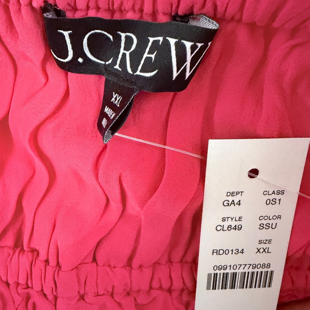 J. Crew Hot Pink Ruched Midi Dress - Picture 3 of 9